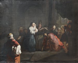 Mesih zina yapan kadının savunmasını alıyor by Gabriel Metsu